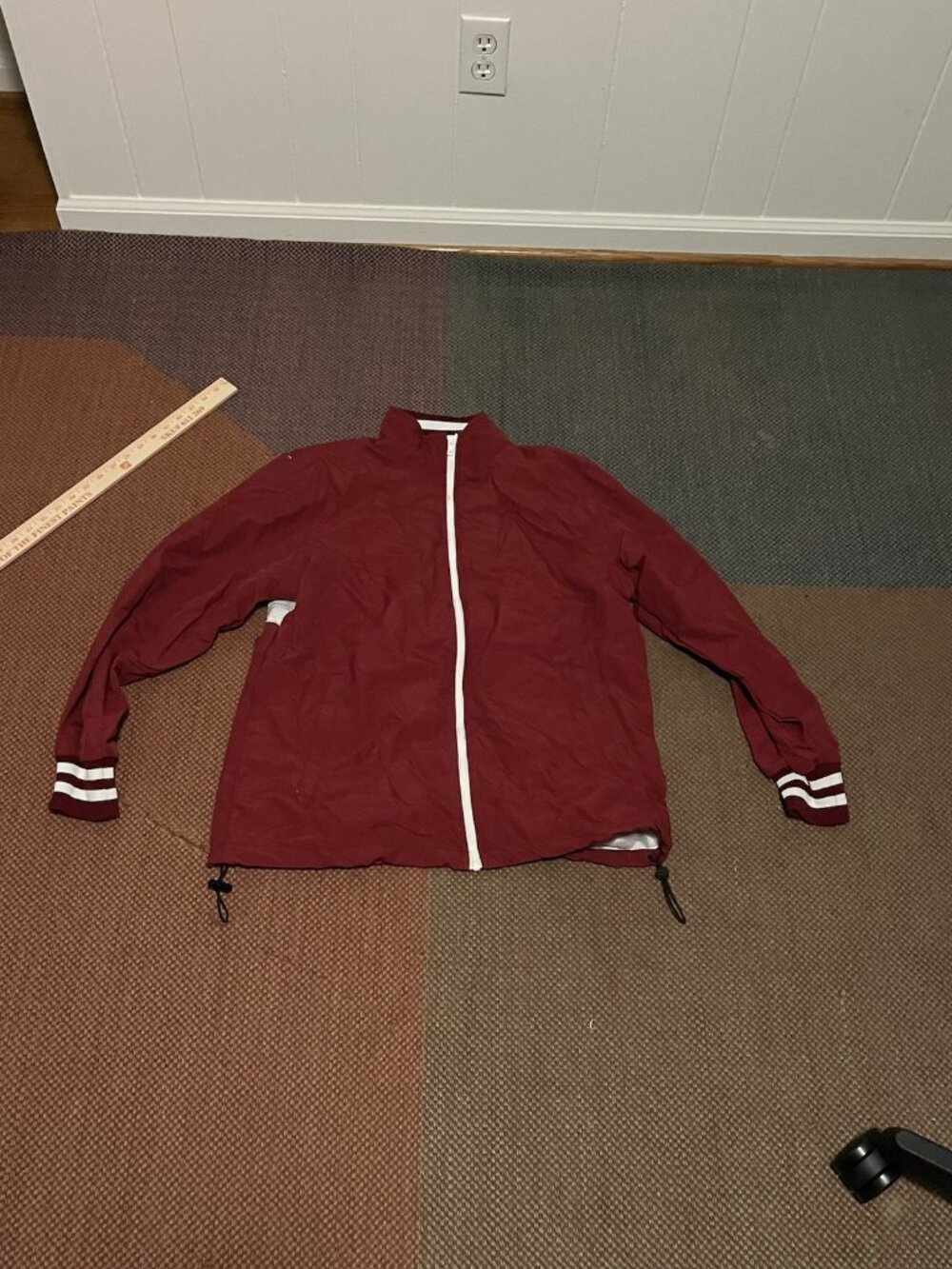 Vintage Boathouse Maroon Wind Breaker Lined Men's Size Large L Full Zip Red
